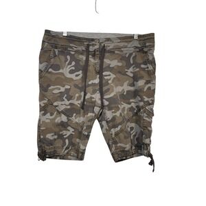 Nike Camo Capri Cargo Shorts Womens Drawstring Casual Activewear‎ Size Large